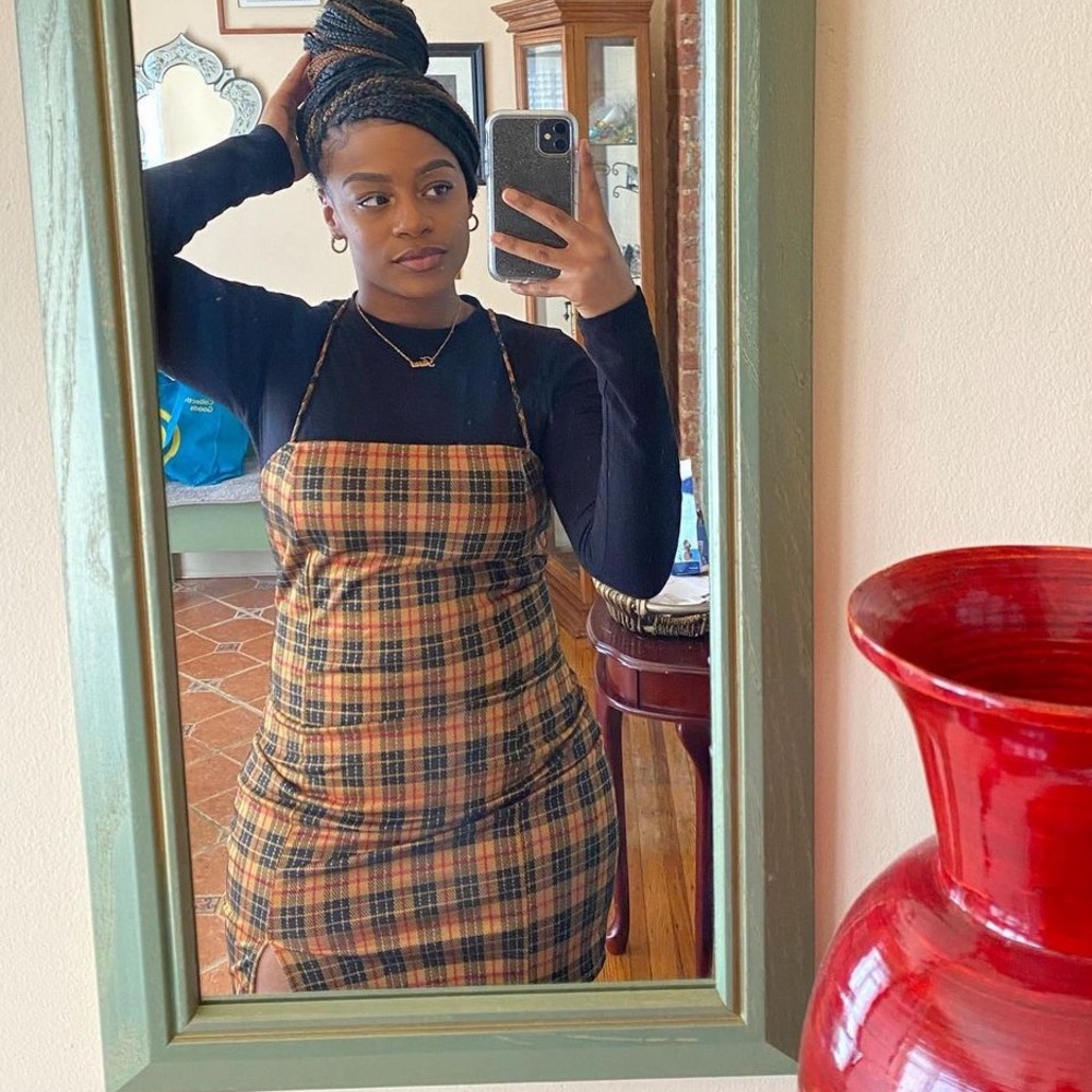 Plaid mini dress